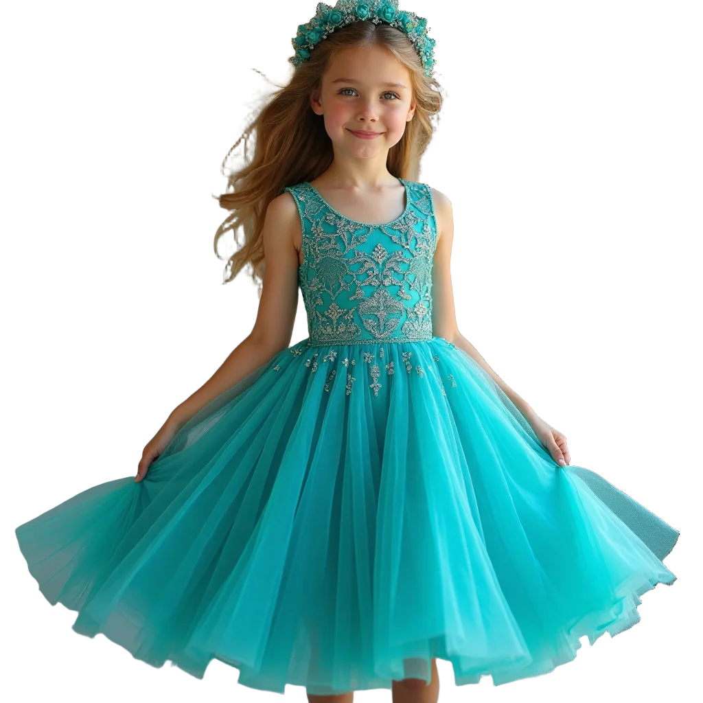 Elegant Aqua Blue Dress